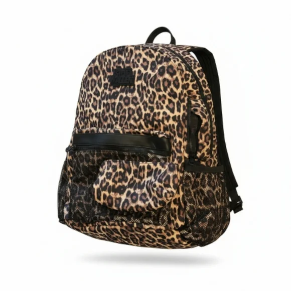 Steve Madden Large BJANA BACKPACK WITH MATCHING WRISTLET Animal Print Pouch NWOT - Picture 1 of 10
